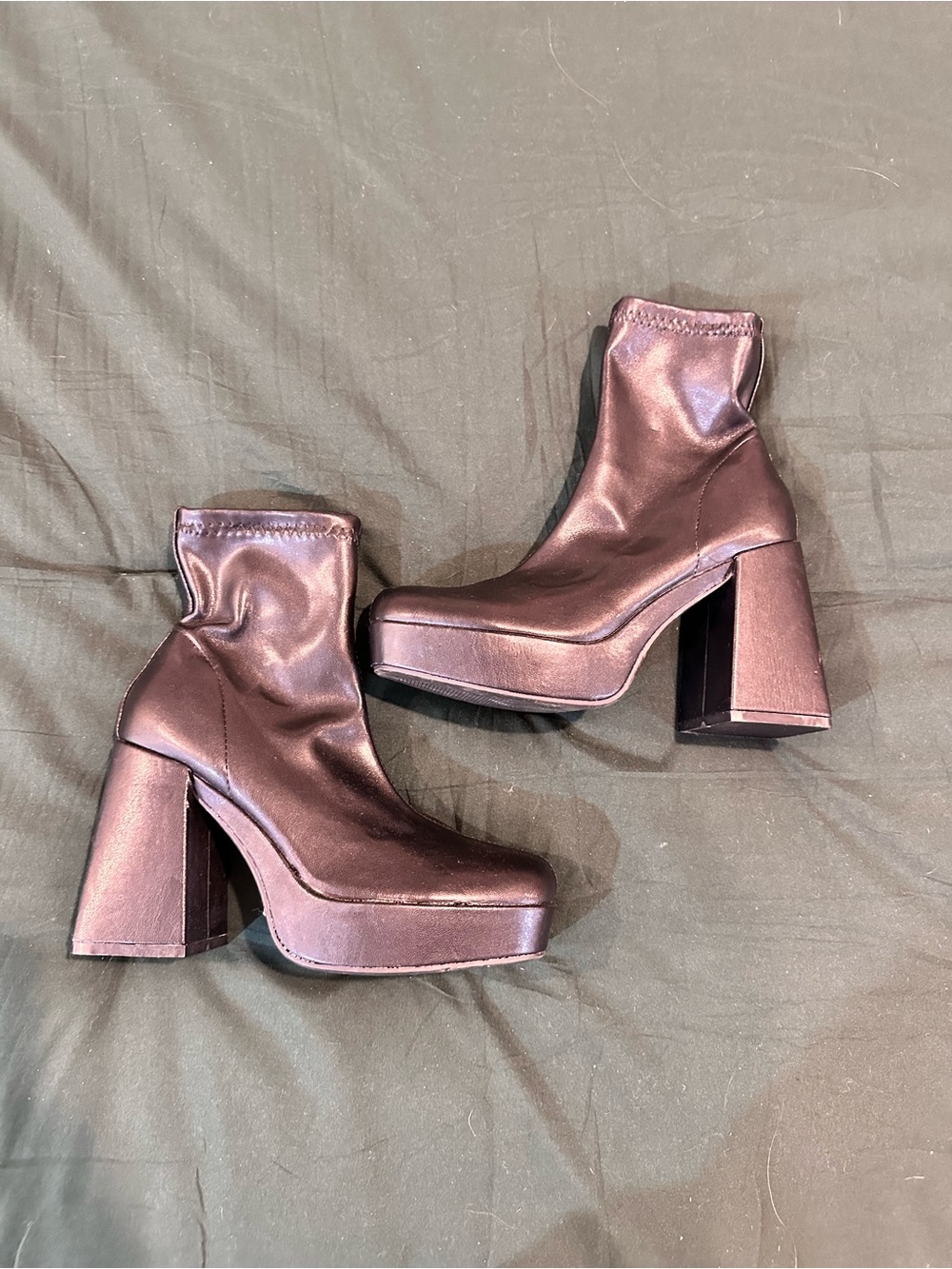 Black Platform Ankle Boots - Women